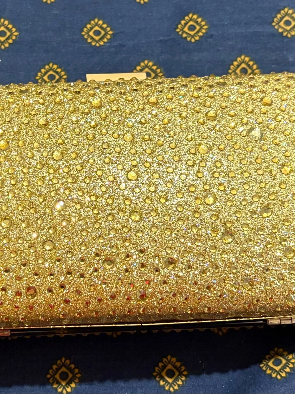 Sparkling Gold Crystal Evening Clutch by